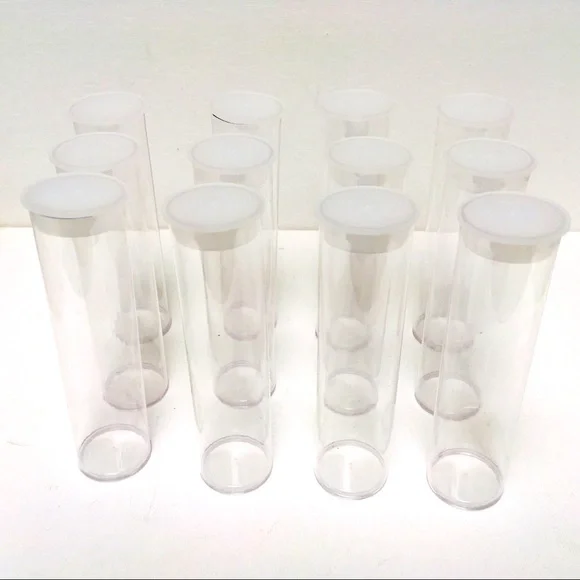 NEW lot of (100) 6-inch Clear Plastic Storage Tubes with Caps (1.25" Diameter) - Picture 7 of 9